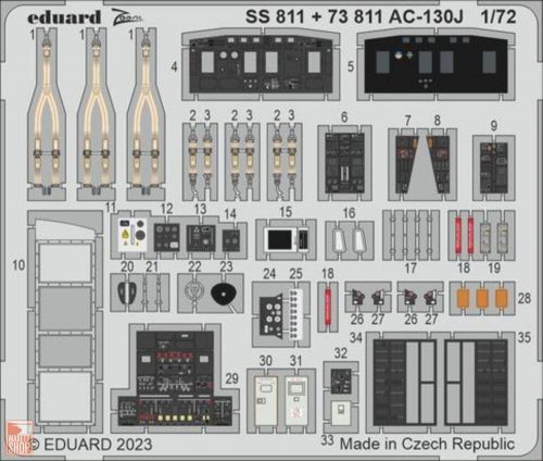 Eduard Accessories 1:72 AC-130J interior 1/72 ZVEZDA