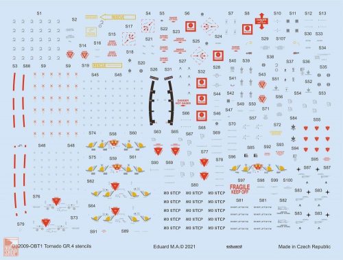 Eduard Accessories 1:32 Tornado GR.4 stencils 1/32 for ITALERI/REVELL