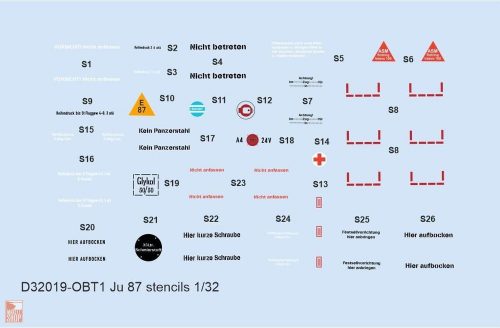 Eduard Accessories 1:32 Ju 87 stencils for HASEGAWA/TRUMPETER/REVELL