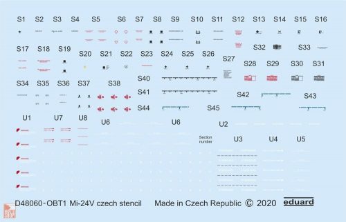 Eduard Accessories 1:48 Mi-24V stencils Czech for Zvezda