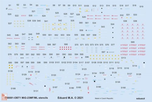 Eduard Accessories 1:48 MiG-23MF/ML stencils 1/48 for TRUMPETER