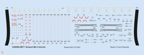 Eduard Accessories 1:48 Tempest Mk.II stencils 1/48 for EDUARD/SPECIAL HOBBY