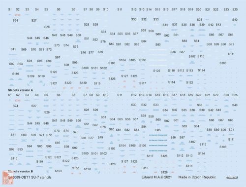 Eduard Accessories 1:48 Su-7 stencils 1/48 for OEZ/SMR