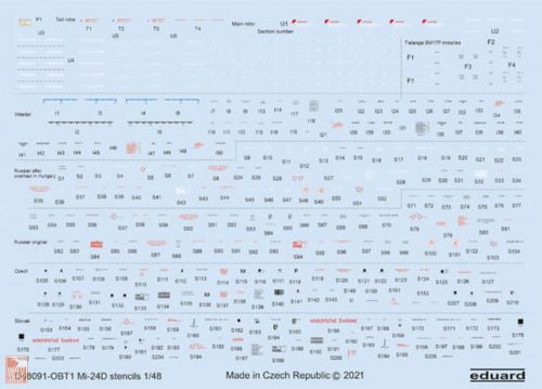 Eduard Accessories 1:48 Mi-24D stencils for ZVEZDA