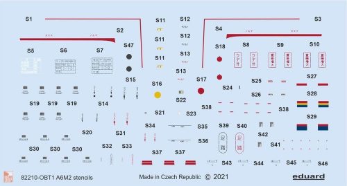 Eduard Accessories 1:48 A6M2 stencils 1/48 EDUARD