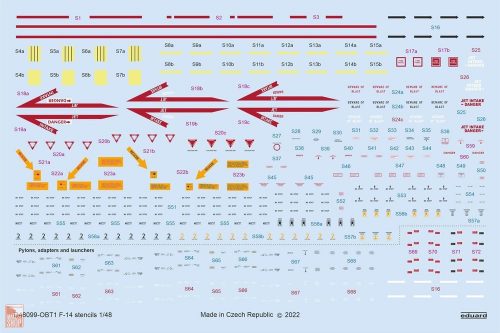 Eduard Accessories 1:48 F-14 stencils for TAMIYA