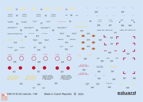 Eduard Accessories 1:48 B-25J stencils 1/48 HKM