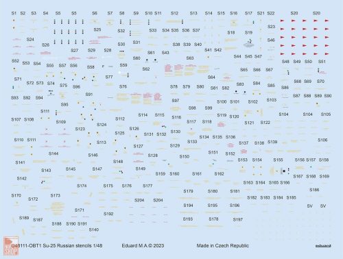 Eduard Accessories 1:48 Su-25 Russian stencils 1/48 ZVEZDA