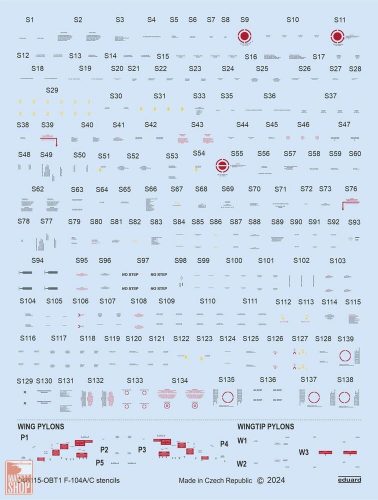 Eduard Accessories 1:48 F-104A/C stencils 1/48 KINETIC