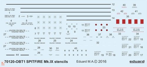 Eduard Accessories 1:72 Spitfire Mk.IX stencils for Eduard