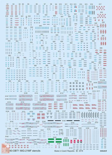 Eduard Accessories 1:72 MiG-21MF stencils for Eduard