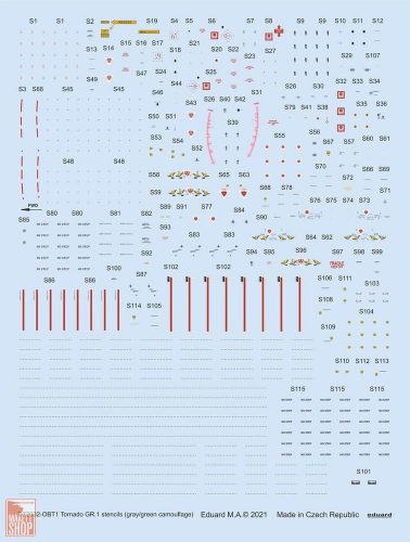 Eduard Accessories 1:72 Tornado GR.1 stencils (gray/green camouflage) 1/72 for REVELL