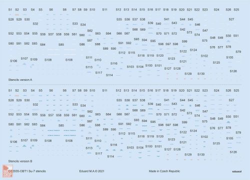 Eduard Accessories 1:72 Su-7 stencils 1/72 for MODELSVIT