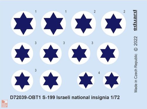 Eduard Accessories 1:72 S-199 Israeli national insignia 1/72