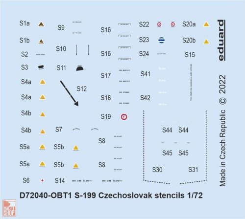 Eduard Accessories 1:72 S-199 Czechoslovak stencils 1/72