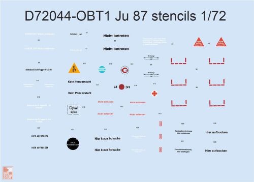 Eduard Accessories 1:72 Ju 87 stencils for ACADEMY/AIRFIX/ITALERI/REVELL