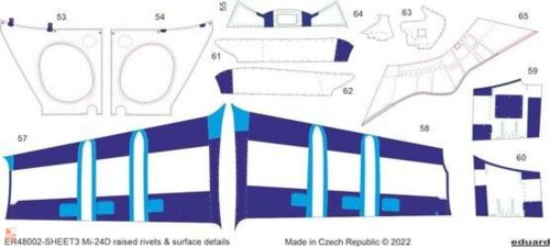 Eduard Accessories 1:48 Mi-24D raised rivets & surface details 1/48