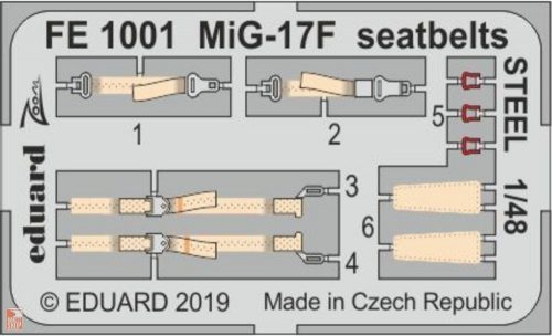 Eduard Accessories 1:48 MiG-17F seatbelts STEEL for Hobby Boss