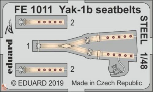 Eduard Accessories 1:48 Yak-1b seatbelts STEEL for Zvezda