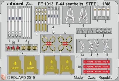 Eduard Accessories 1:48 F-4J seatbelts STEEL for Academy