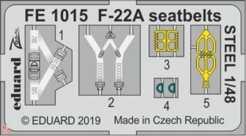 Eduard Accessories 1:48 F-22A seatbelts STEEL for Hasegawa