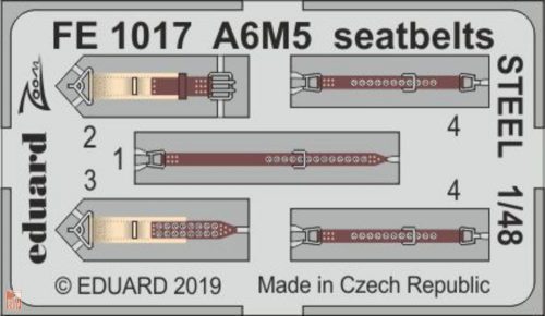 Eduard Accessories 1:48 A6M5 seatbelts STEEL for Tamiya