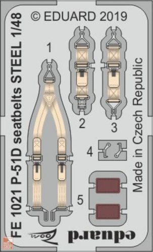 Eduard Accessories 1:48 P-51D seatbelts STEEL for Eduard