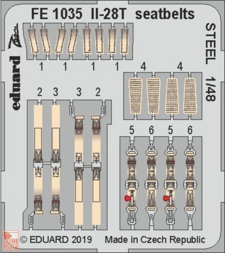 Eduard Accessories 1:48 Il-28T seatbelts STEEL for Bobcat