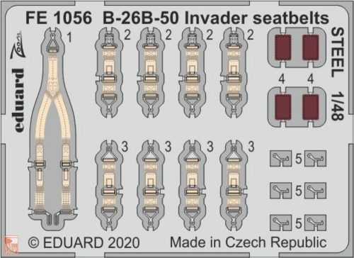 Eduard Accessories 1:48 B-26B-50 Invader seatbelts STEEL for ICM