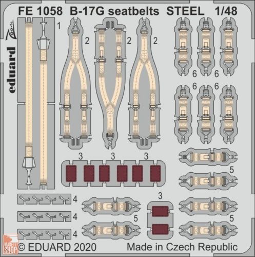 Eduard Accessories 1:48 B-17G seatbelts STEEL for HKM