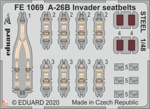 Eduard Accessories 1:48 A-26B Invader seatbelts STEEL for ICM