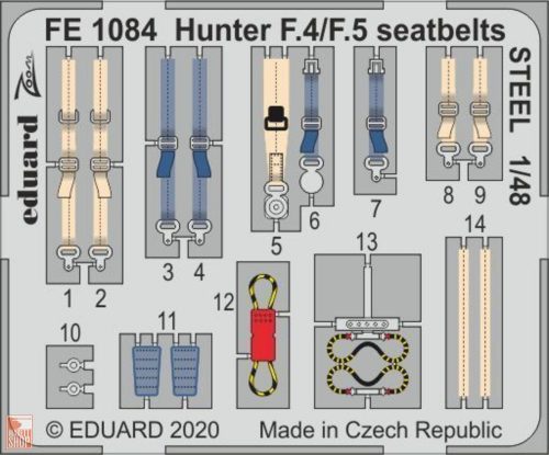 Eduard Accessories 1:48 Hunter F.4/F.5 seatbelts STEEL for Airfix