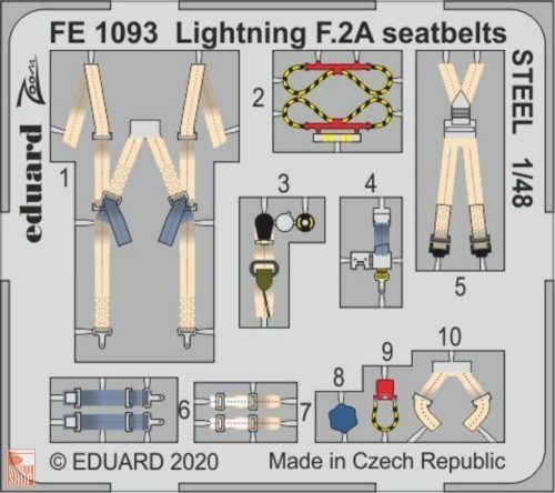 Eduard Accessories 1:48 Lightning F.2A seatbelts STEEL for Airfix