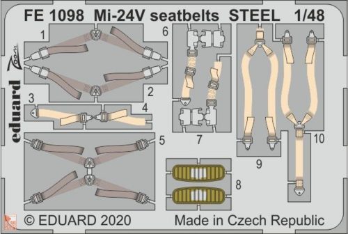 Eduard Accessories 1:48 Mi-24V seatbelts STEEL for Zvezda