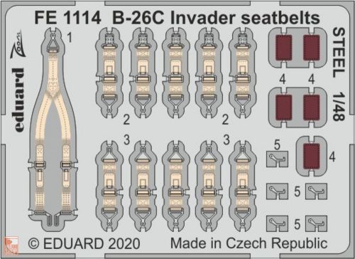 Eduard Accessories 1:48 B-26C Invader seatbelts STEEL for ICM