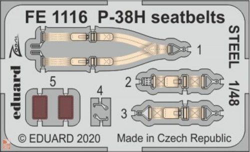 Eduard Accessories 1:48 P-38H seatbelts STEEL for Tamiya