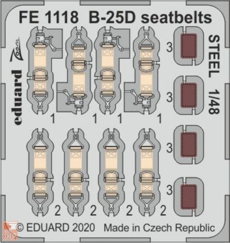 Eduard Accessories 1:48 B-25D seatbelts STEEL for Revell