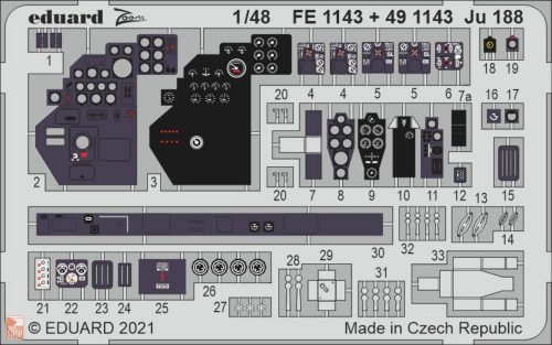 Eduard Accessories 1:48 Ju 188 1/48 for REVELL