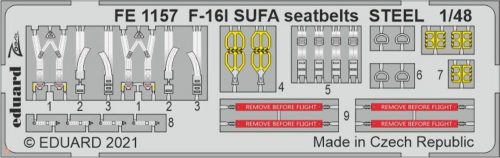 Eduard Accessories 1:48 F-16I SUFA seatbelts STEEL 1/48 for KINETIC