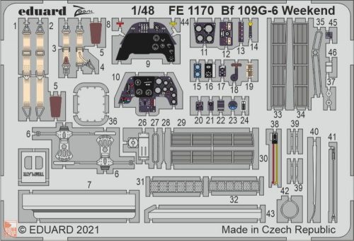 Eduard Accessories 1:48 Bf 109G-6 Weekend 1/48 for EDUARD