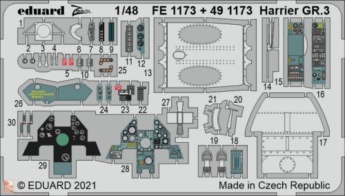 Eduard Accessories 1:48 Harrier GR.3 1/48 for KINETIC