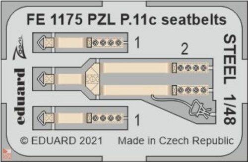 Eduard Accessories 1:48 PZL P.11c seatbelts STEEL 1/48 for ARMA HOBBY