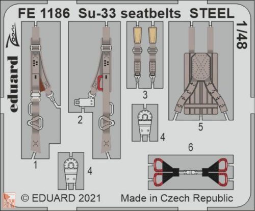 Eduard Accessories 1:48 Su-33 seatbelts STEEL 1/48 for MINIBASE