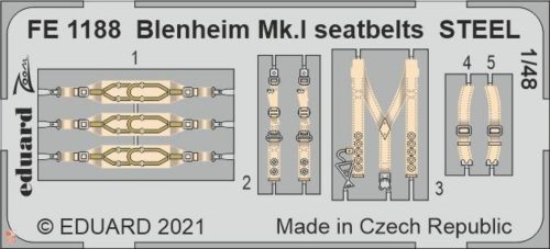 Eduard Accessories 1:48 Blenheim Mk.I seatbelts STEEL 1/48 for AIRFIX