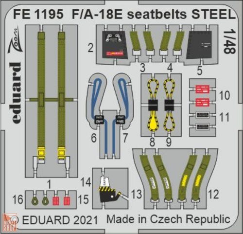 Eduard Accessories 1:48 F/A-18E seatbelts STEEL 1/48 for MENG