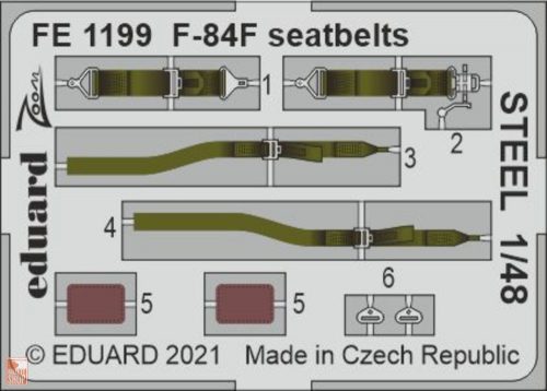 Eduard Accessories 1:48 F-84F seatbelts STEEL 1/48 for KINETIC