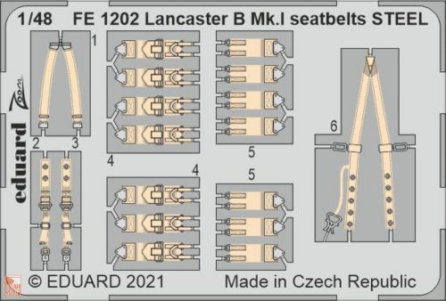 Eduard Accessories 1:48 Lancaster B Mk.I seatbelts STEEL 1/48 for HKM