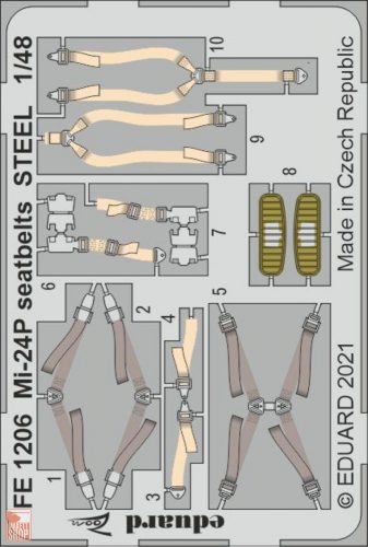 Eduard Accessories 1:48 Mi-24P seatbelts STEEL 1/48 for ZVEZDA