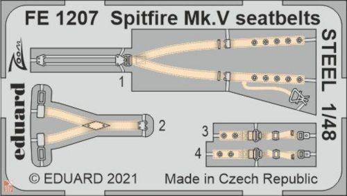 Eduard Accessories 1:48 Spitfire Mk.V seatbelts STEEL 1/48 for EDUARD/SPECIAL HOBBY