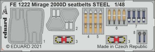 Eduard Accessories 1:48 Mirage 2000D seatbelts STEEL 1/48 KINETIC